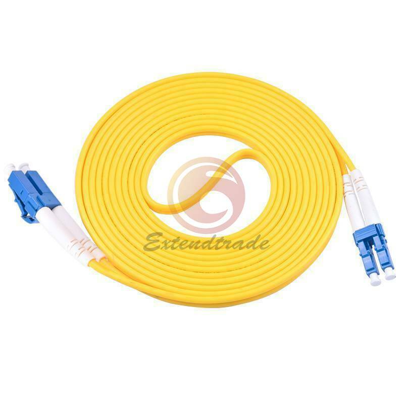 LC UPC to LC UPC Duplex Single Mode PVC 3.0mm Fiber Optic Patch Cord Cable 50m