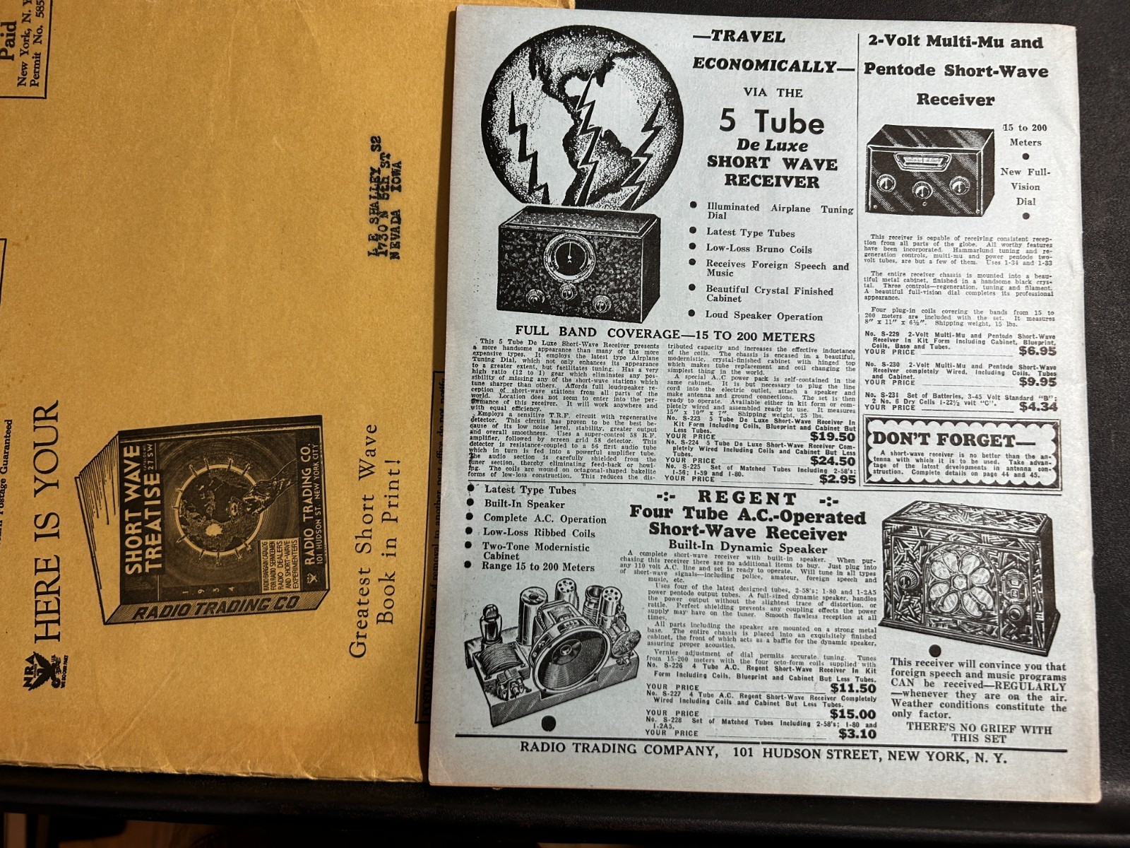 Radio Trading Co Vintage 1934 Catalog Short Wave Treatise Radio Parts Speakers+