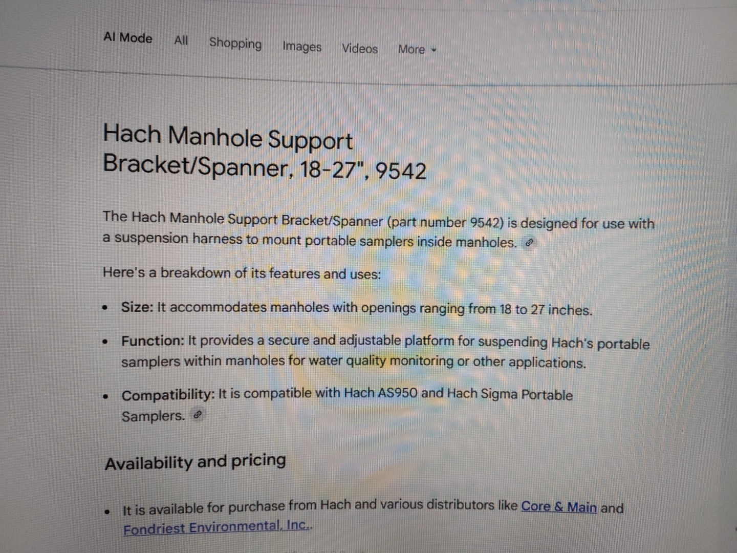 Hach Manhole Support Bracket / Spanner 18 – 27″ 9542