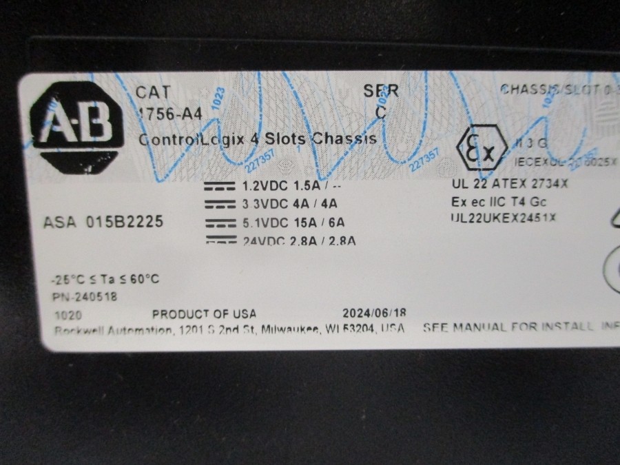 INDUSTRIAL SPARE PART 1756-A4 SER. C 24VDC 2.8A NSMP