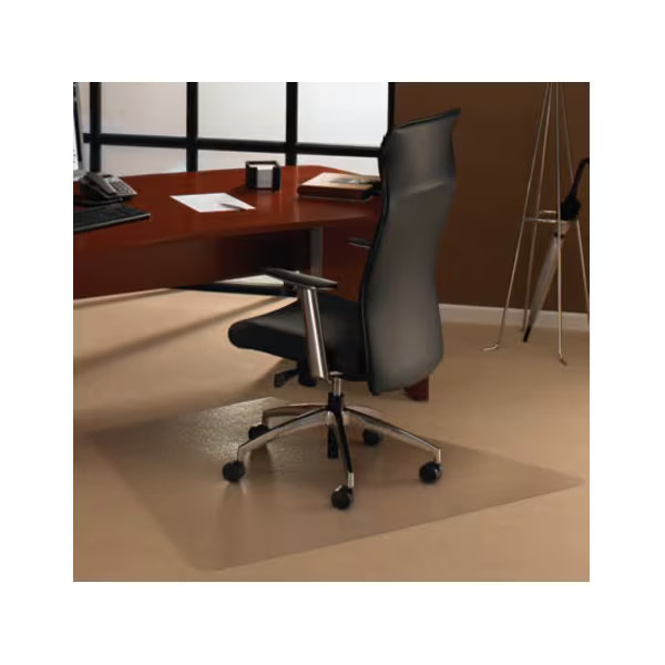 Floortex Chair Mat, Rectangular, Clear, 48″x48″ FR1112123ER Floortex FR1112123ER