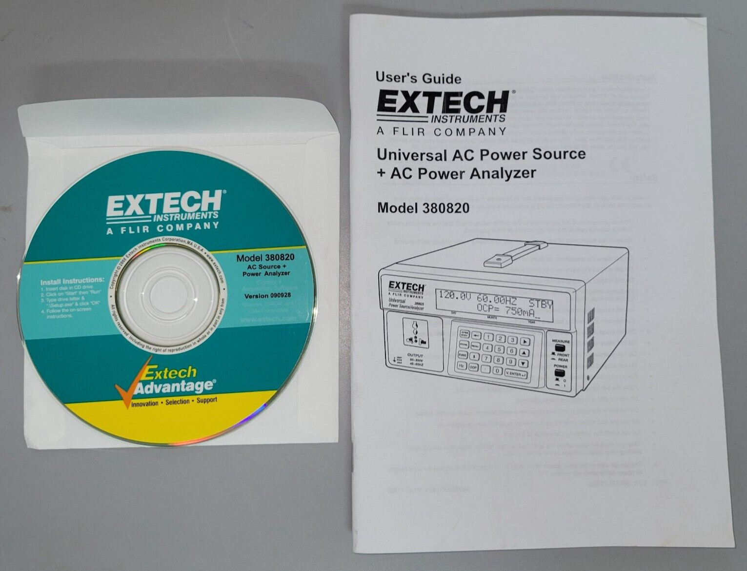 Extech Instruments Model 380820 Software CD and User’s Manual (C1)