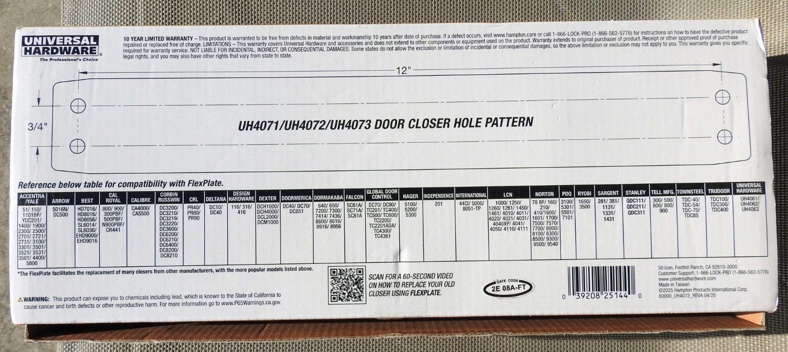 UNIVERSAL HARDWARE Commercial Door Closer