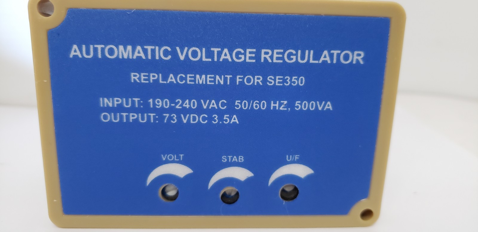 AVR SE350 AUTOMATIC VOLTAGE REGULATOR, 190-240 VAC, 500VA,73 VDC, 3.5A, NIB