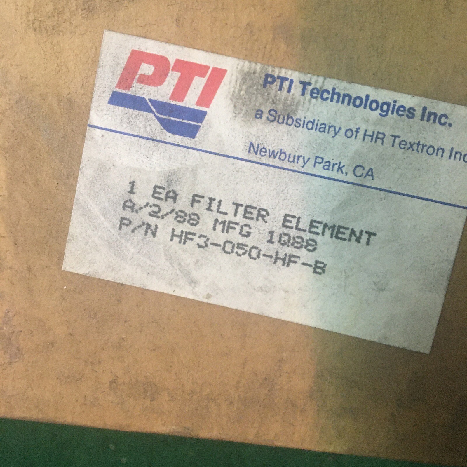 PTI TECHNOLOGIES INC. Filter Element HF3-050-HF-B/ HF3050HFB