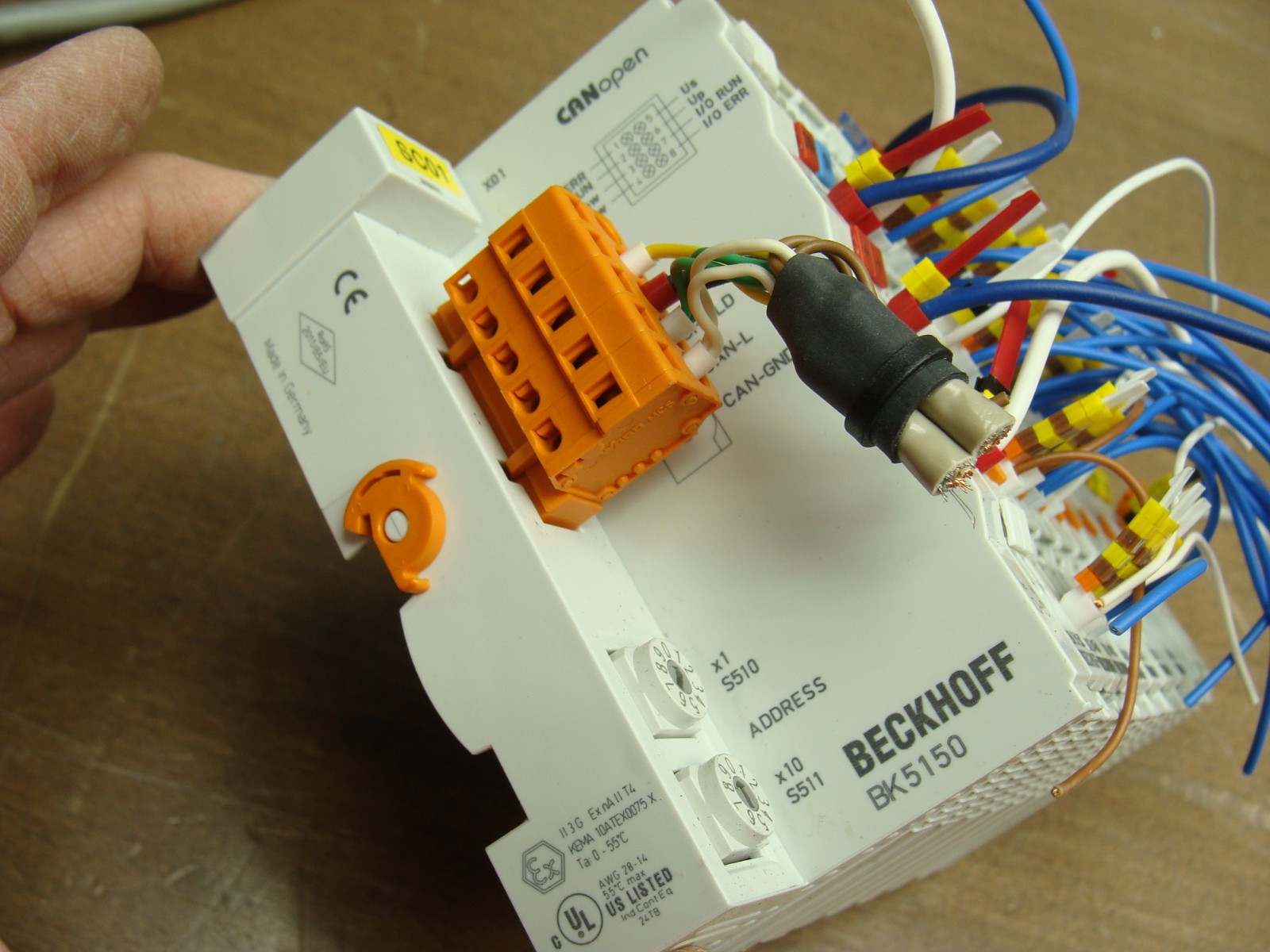 BECKHOFF BUS COUPLER CANOPEN BK5150 W/VARIOUS I/O MODULES (SEE DESC)