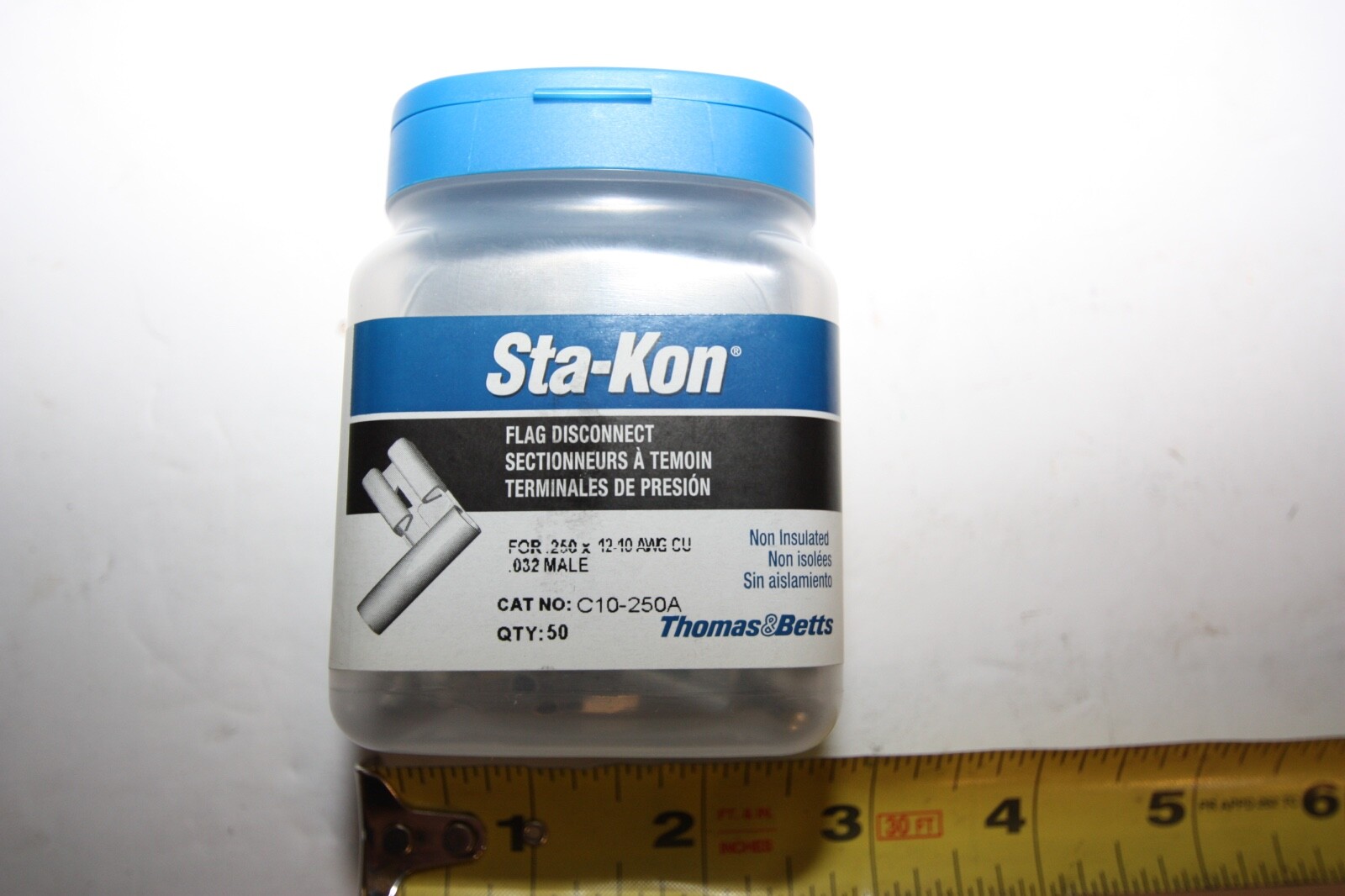 NEW 50 Thomas & Betts 90 deg C10-250A Sta-Kon Terminal Connectors spade crimp