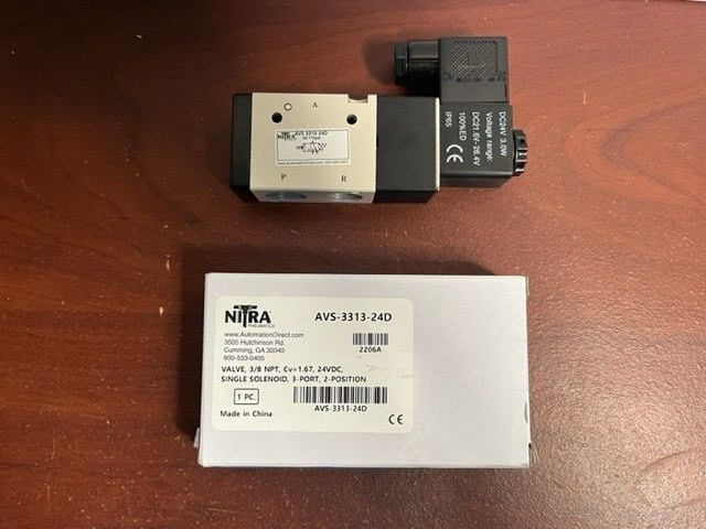NITRA AUTOMATION DIRECT AVS-3313-24D 24V 3-PORT SOLENOID VALVE 20-115 PSI NEW