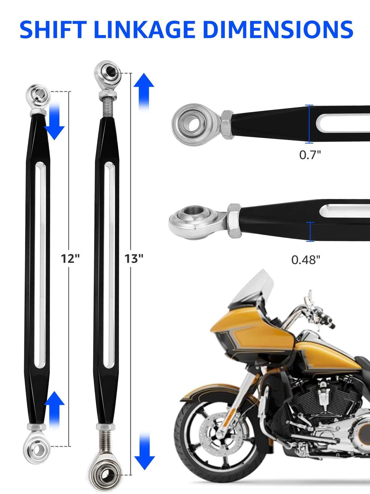 AILMOTO Black Shift Linkage, Shift Rod Compatible for Harley Davidson 1986-20…