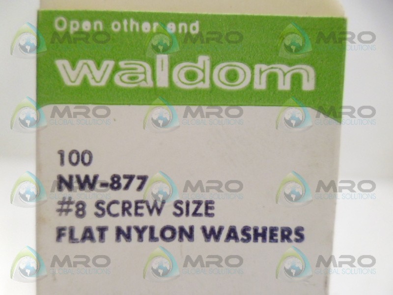 WALDOM NW-877 FLAT NYLON WASHERS (PKG OF 100) NSMP