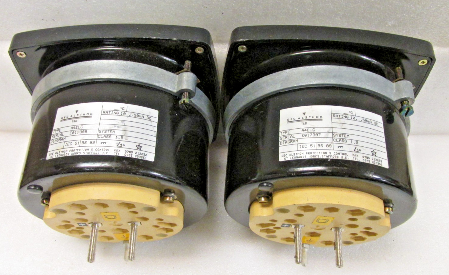 Lot of 2 GEC ALSTHOM A4ELC Pressure Meter Gauge. Untested