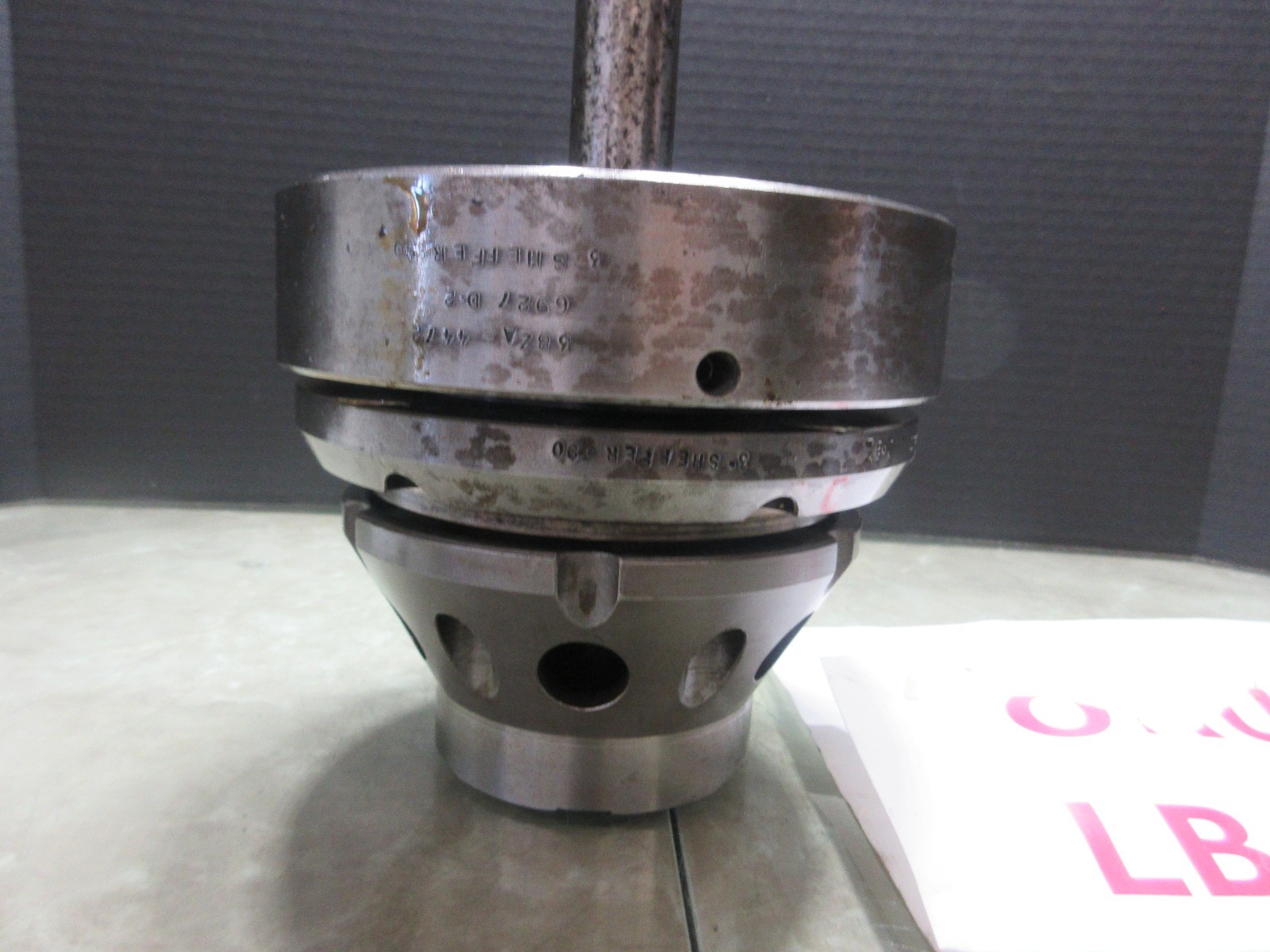 OKUMA LB15 CNC LATHE SHEFFER 90 PNEUMATIC COLLET CHUCK NOSE 38ZA-4472 6927 D-2