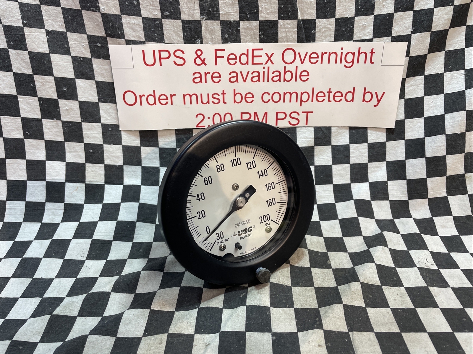 USG AMETEK SOLFRUNT PRESSURE GAUGE 200 PSI, 1903 SOLFRUNT | 0-200 PSI (155360X)