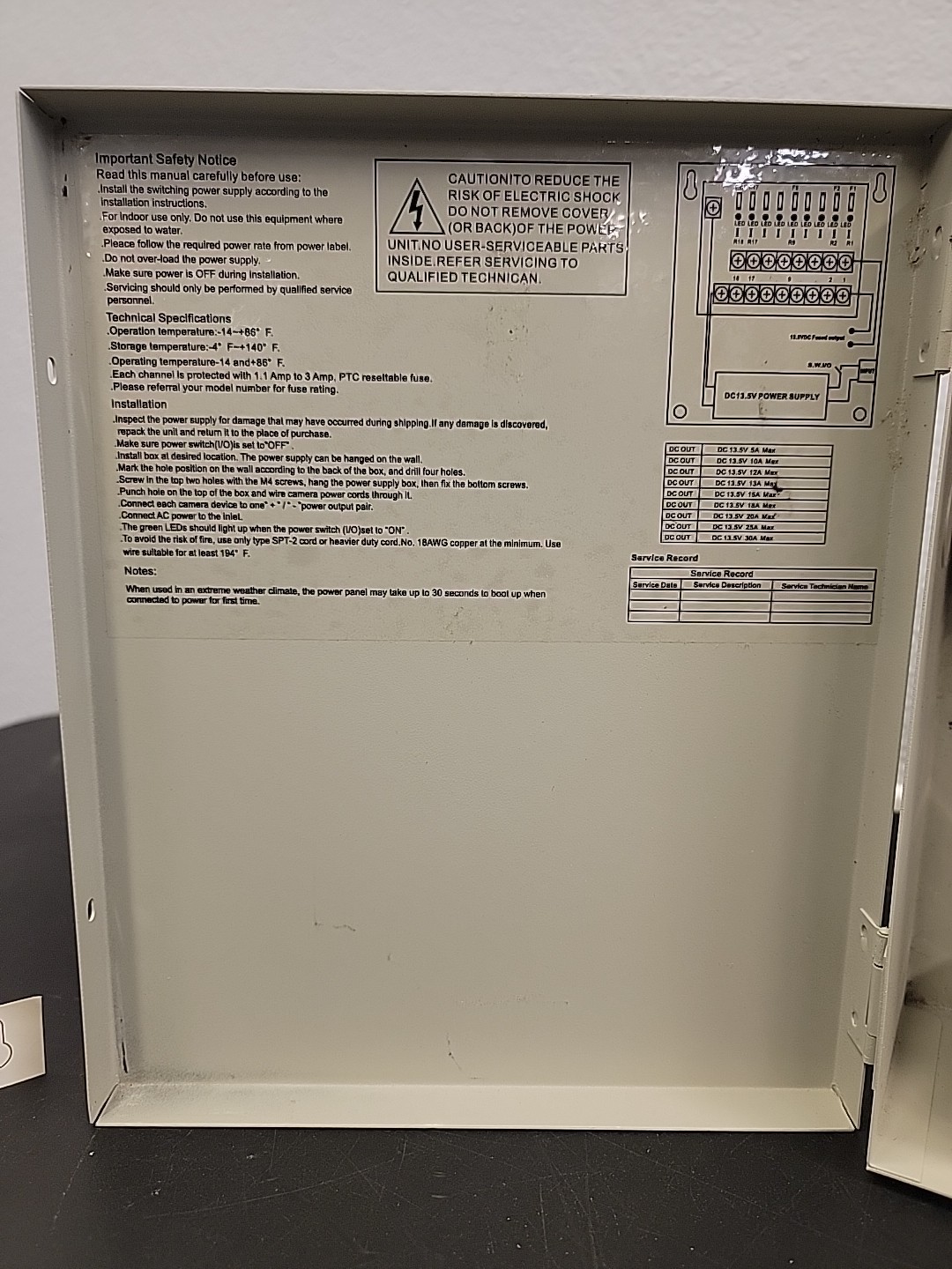 CCTV Power Supply (13.5V DC, 10 Amp, 18 Path) TR-C12VDC18P10A