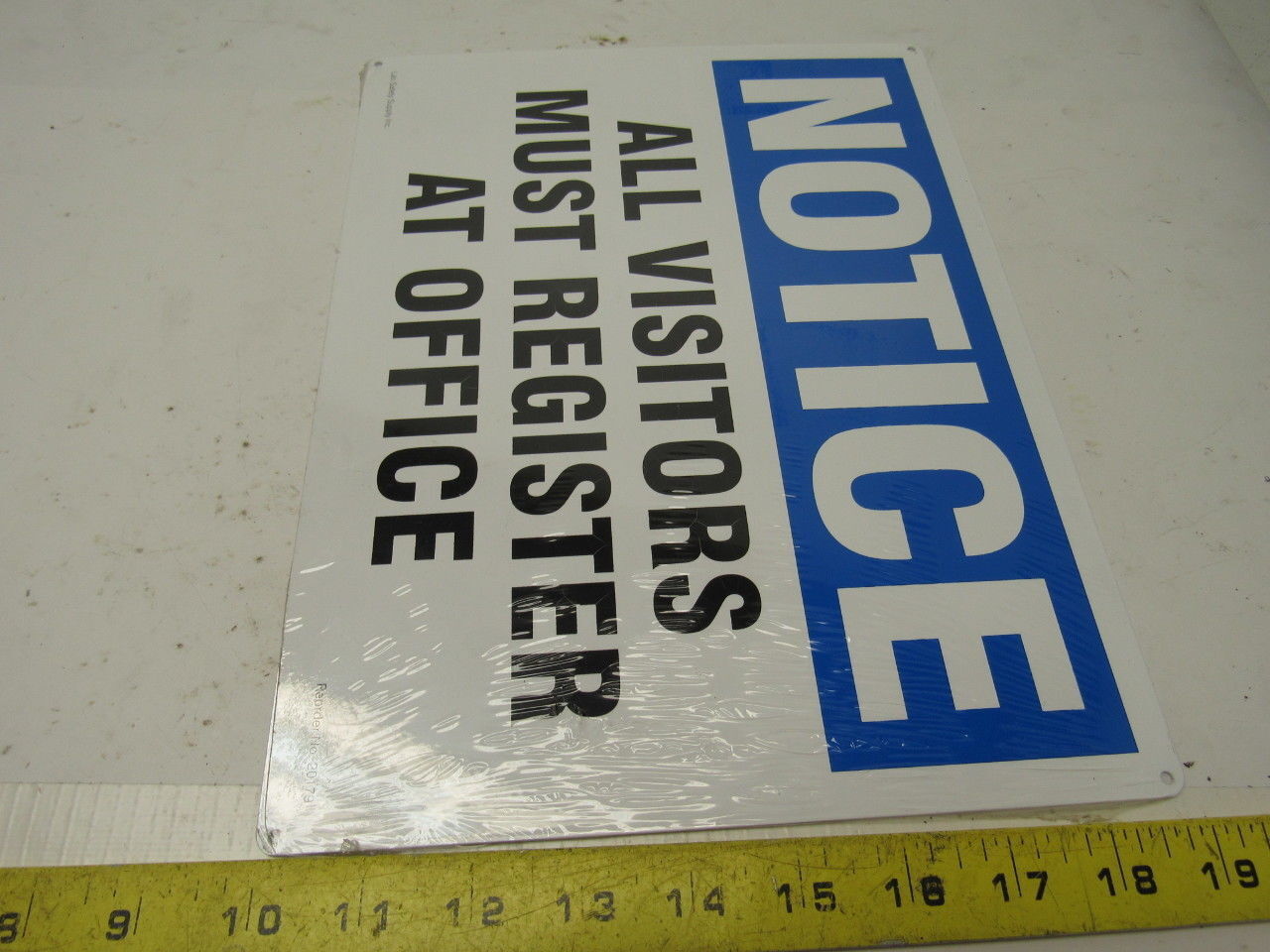 Lab Safety Supply “ALL VISITORS MUST REGISTER AT OFFICE” 9″X12″ Aluminum Sign