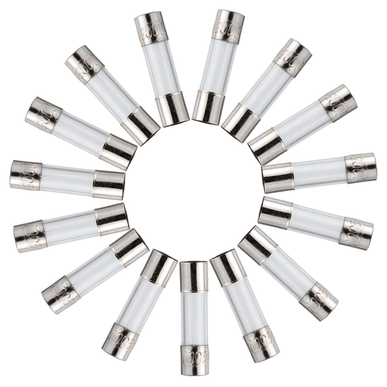 300 Pcs 15 Values 5 x 20mm Fast-Blow Glass Fuse Assortment 250V 0.1A Tube Fuses