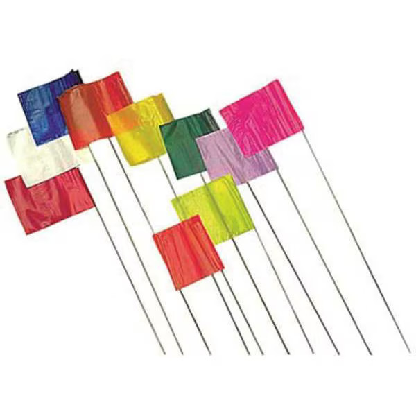 Presco Marking Flag, PVC, Solid, 4″ L., 100 PK 4536G-200 Presco 4536G-200 PVC