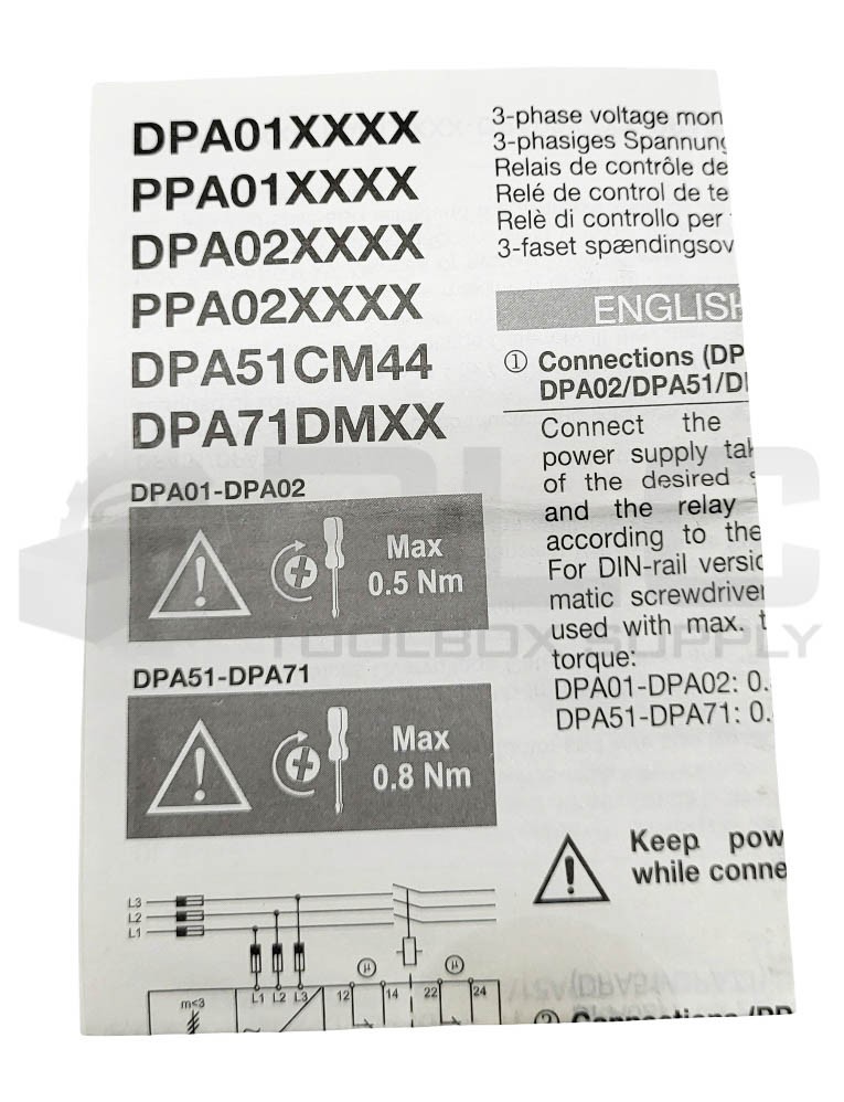 NEW CARLO GAVAZZI DPA01CM44 ELECROMAGNETIC CONTROLLER 3-PHASE RELAY