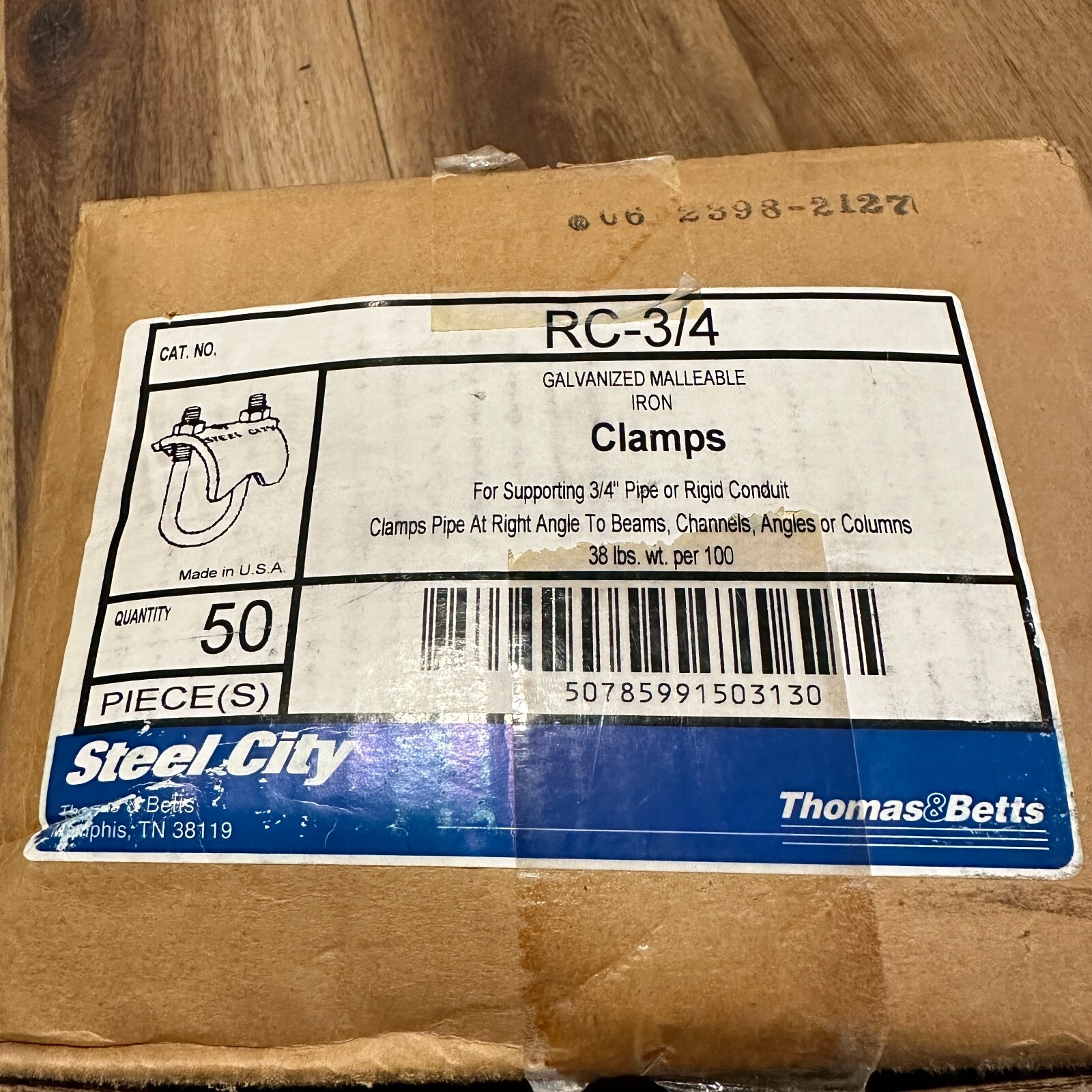 (1) Steel City RC-3/4 RC34 Right Angle Clamp 3/4″ Thomas Betts
