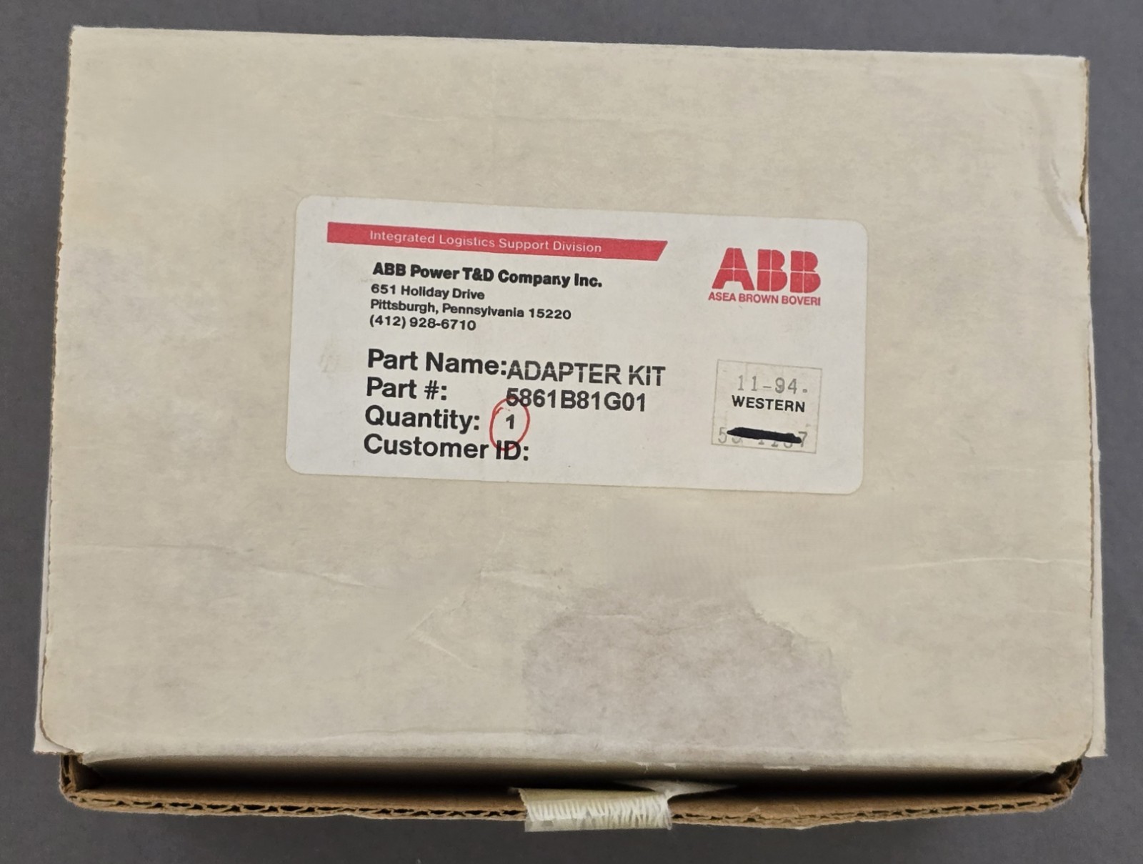 ABB 5861B81G01 Adapter Kit Brand New/Open Box Free Ship