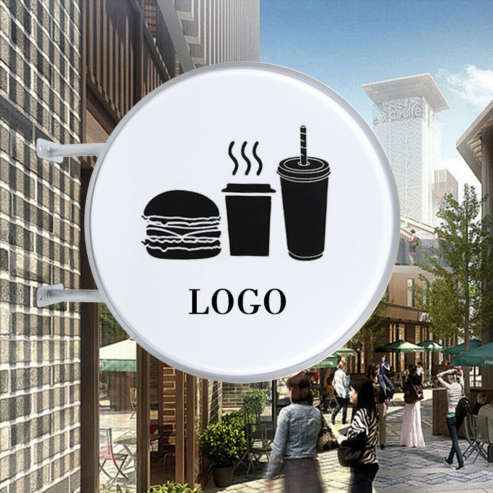 24in LED Double Sided Round Light Outdoor Advertising Projecting Light Box Sign