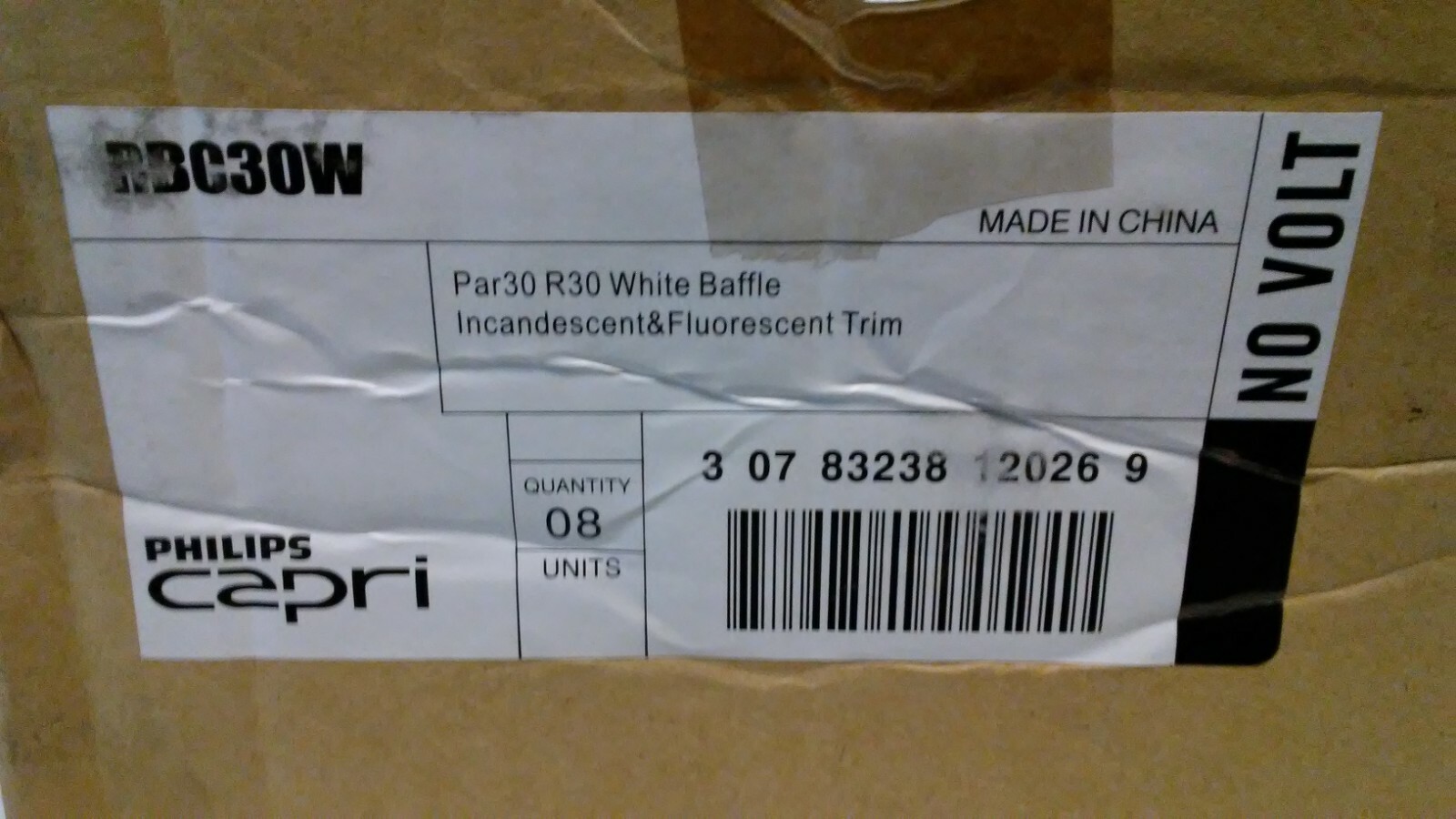 BOX OF (8) NEW OLD STOCK! PHILIPS CAPRI PAR30 R30 WHITE BAFFLE I&F TRIMS RBC30W