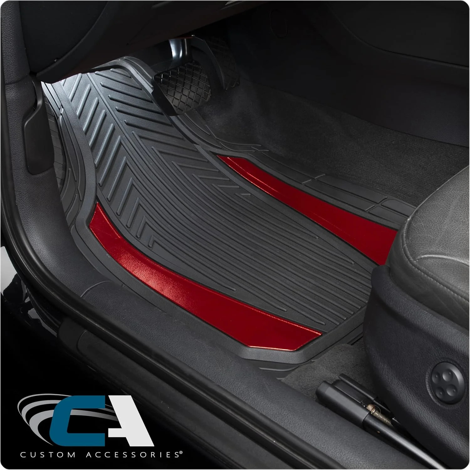 Custom Accessories 4-Piece Anodized Sport Floor Mats, All-Weather Mats for Cars,