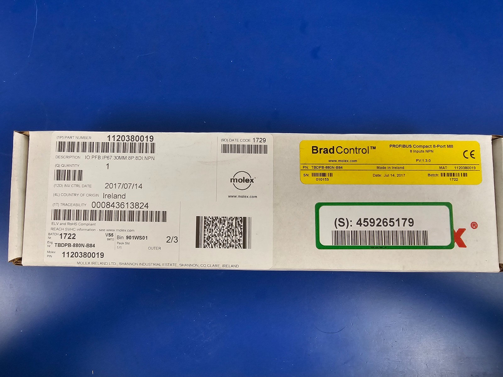 MOLEX TBDPB-880N-B84 PROFIBUS Compact 8-Port M8