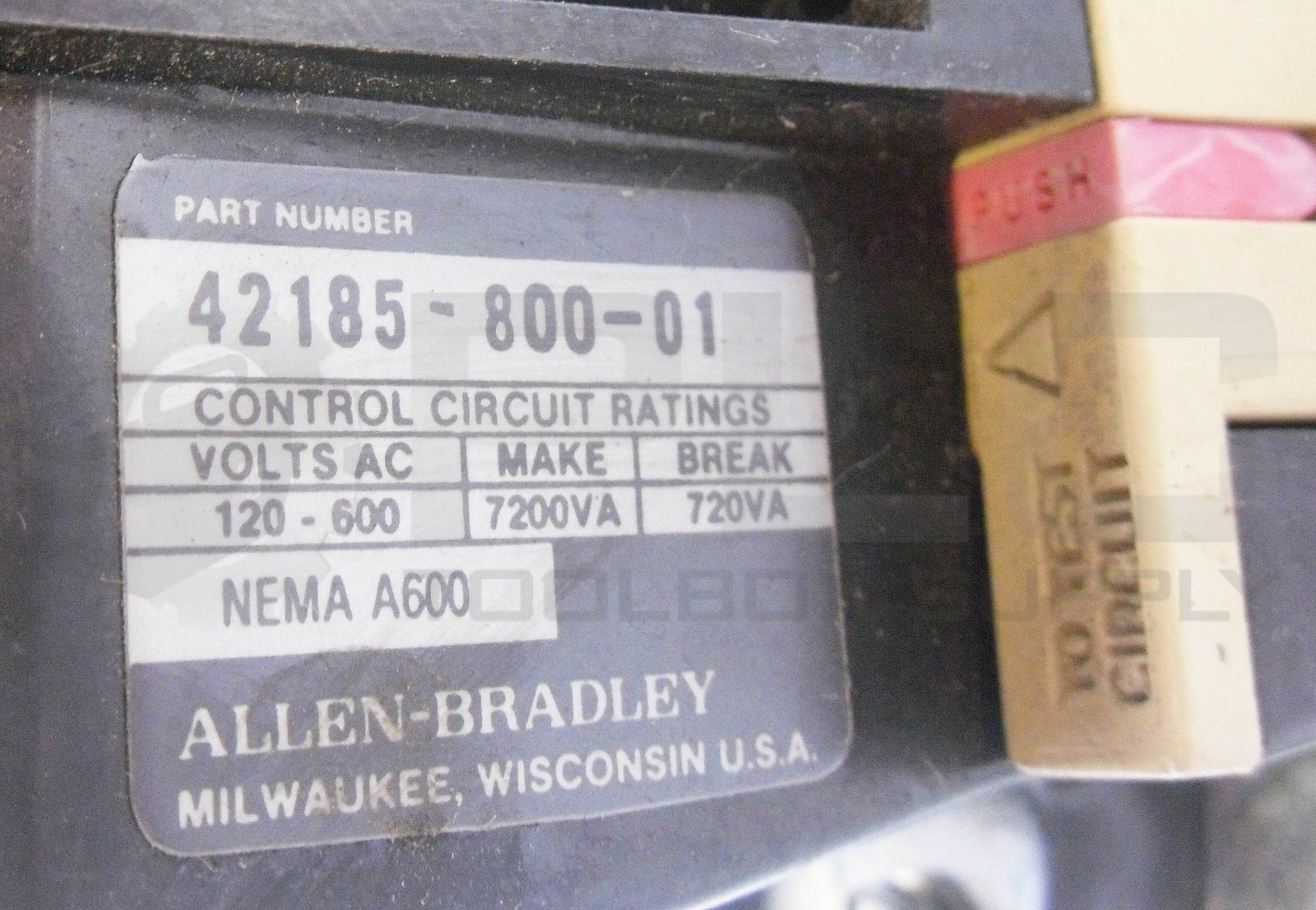 ALLEN BRADLEY 509-BOD /B STARTER W/ CB236 COIL W/ 42185-800-01 W/ (3) W54