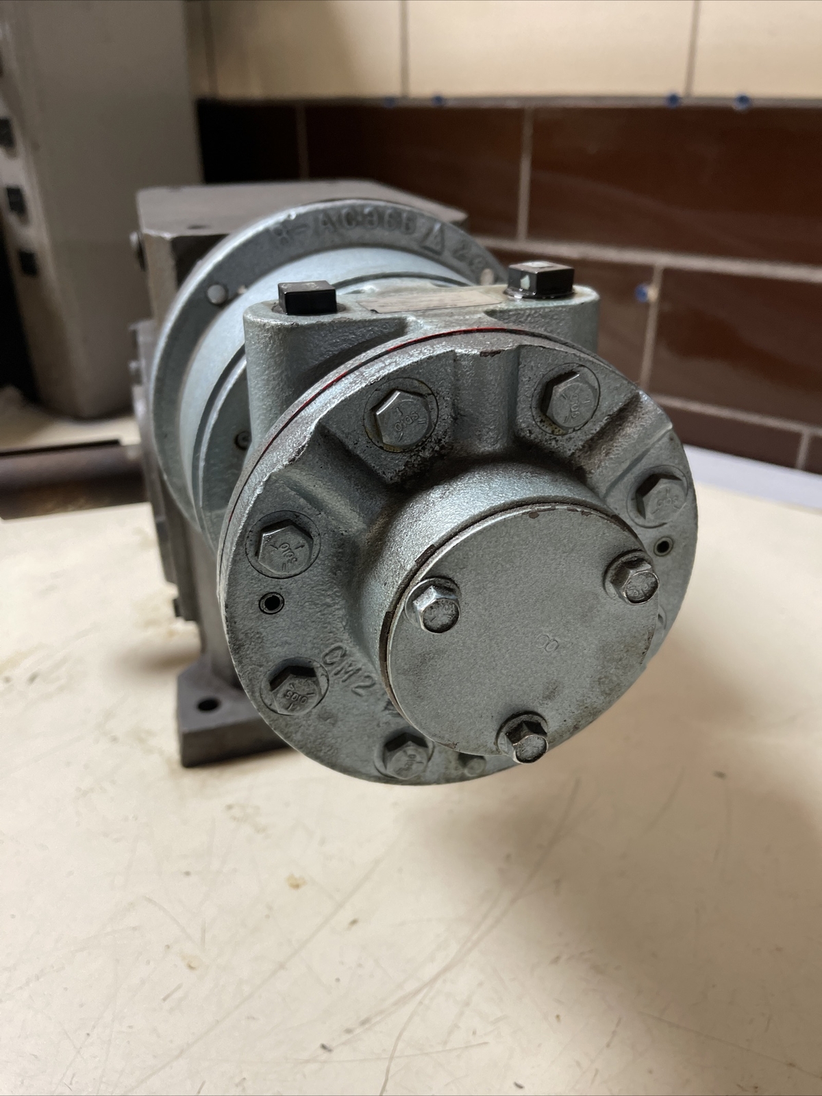 *Used* GAST 8AM-32A-FB20 Air Powered Gear Drive Baldor 3.8HP 20:1 Ratio