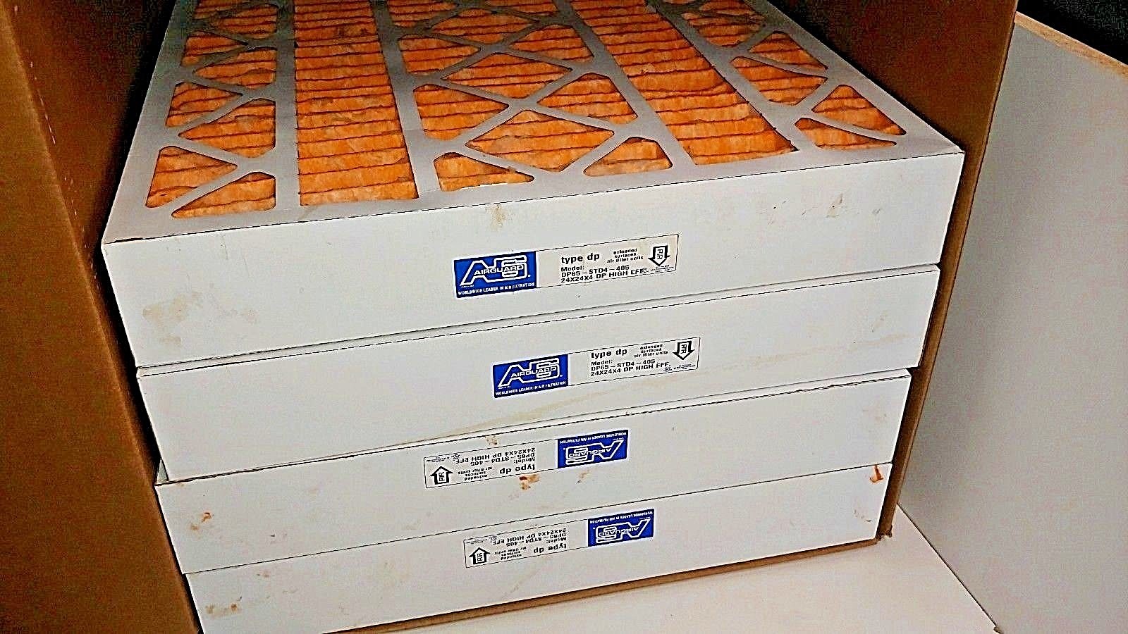 QTY 4 NEW OLD STOCK! AIRGUARD 24X24X4 HIGH EFFICIENCY AIR FILTERS DP65-STD4405