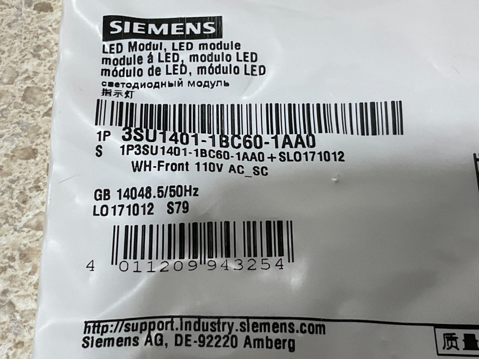 Siemens 3SU1401-1BC60-1AA0 NEW