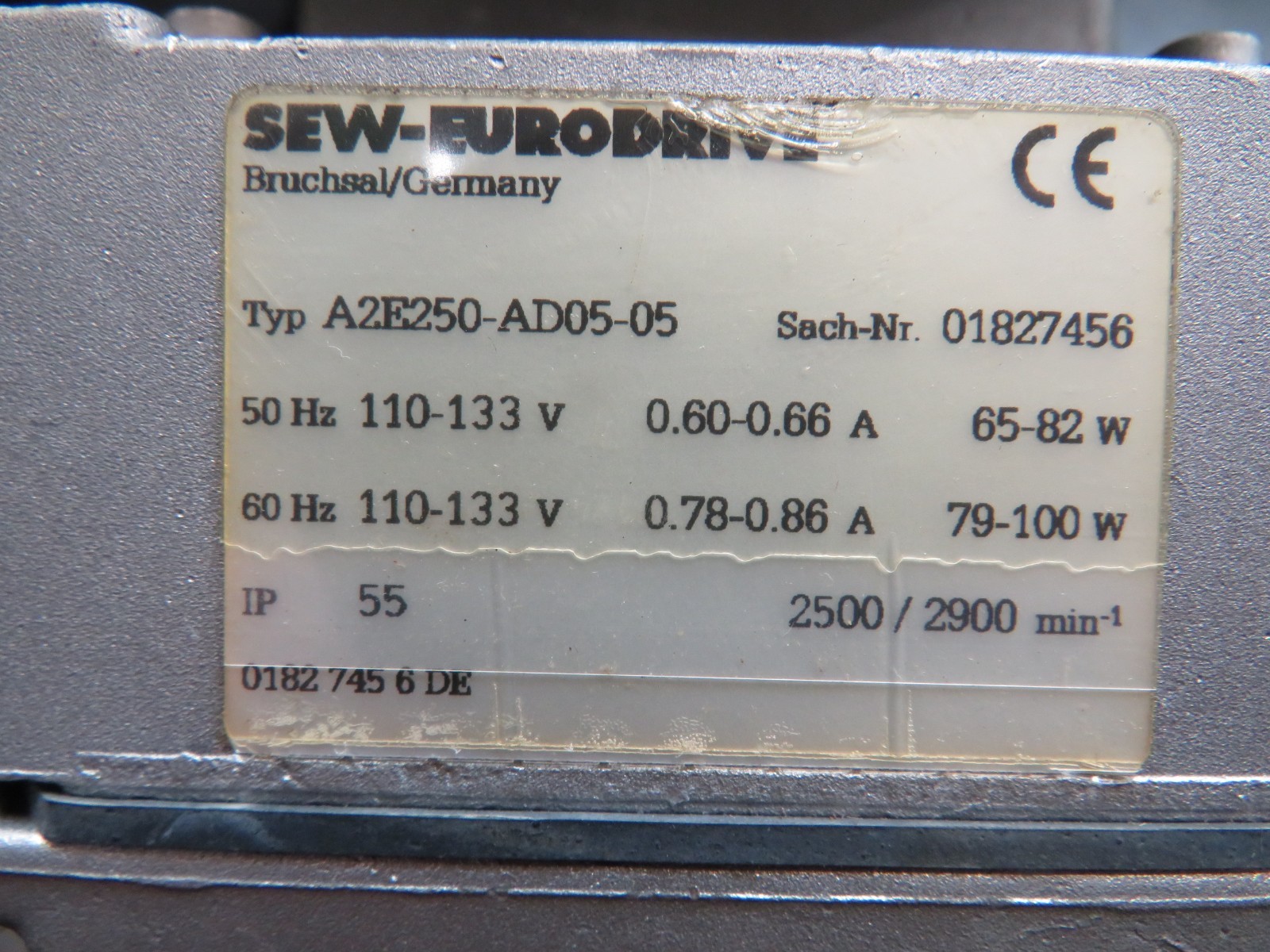 SEW-EURODRIVE A2E250-AD05-05 Motor Fan