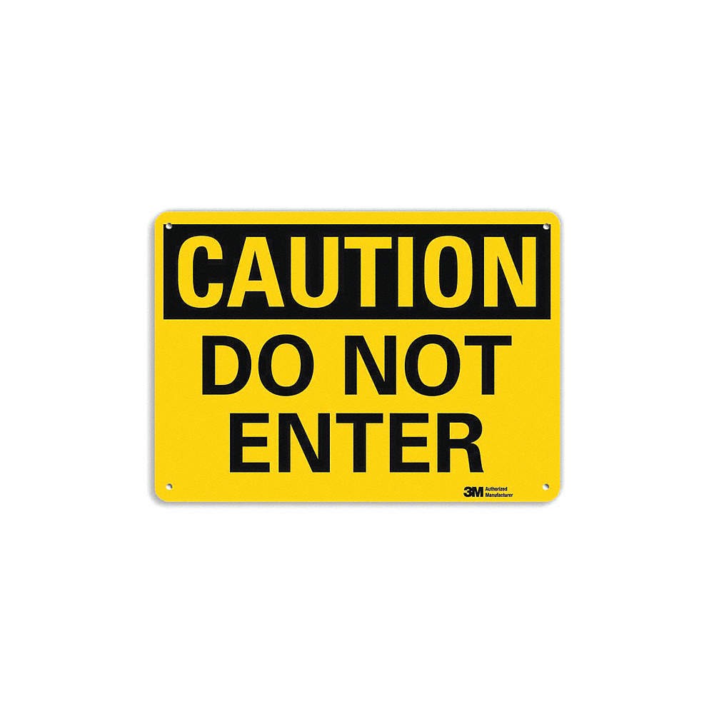 LYLE U4-1172-NA_10x7 Caution Sign,7 in x 10 in,Aluminum 464G10