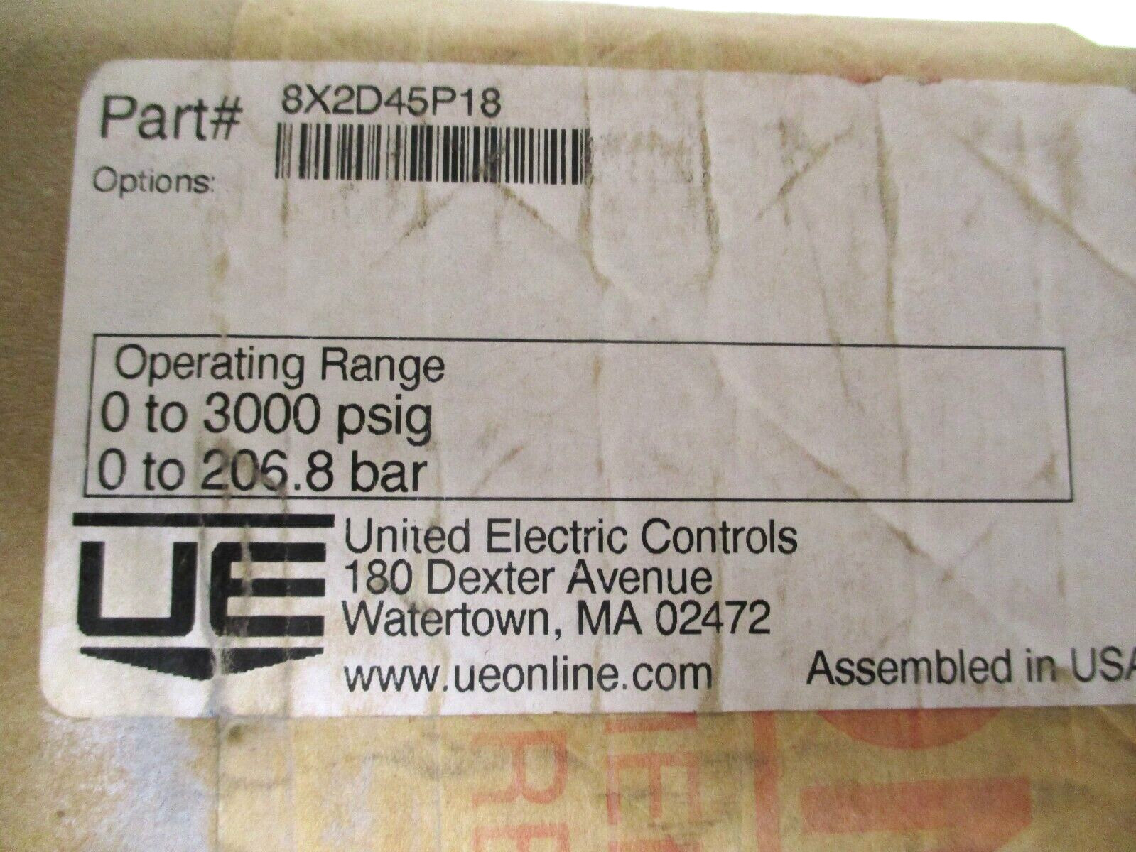 UNITED ELECTRIC CONTROLS , 8X2D45P18 , SWITCH-TRANSMITTER