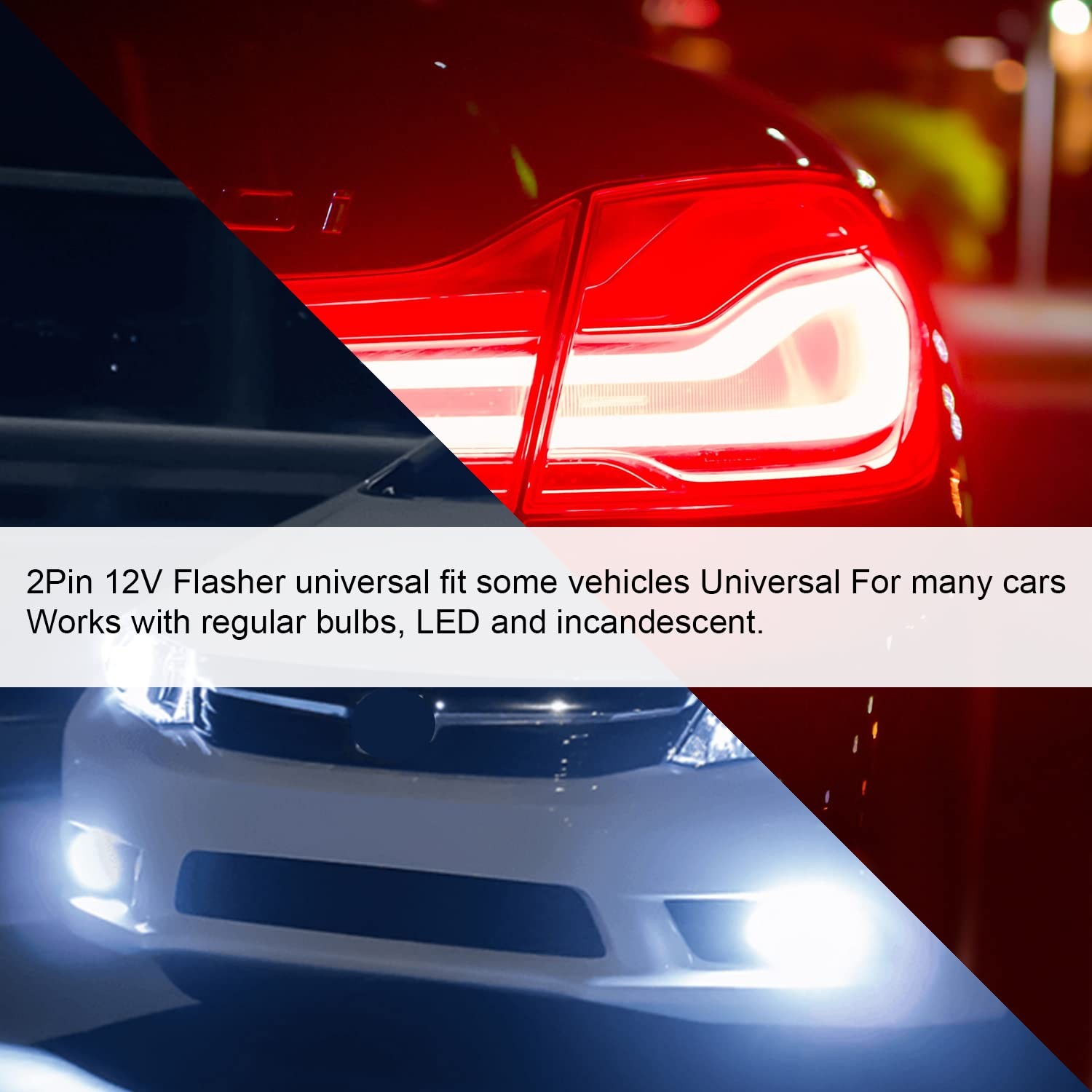 Universal 2PCS 12V 2 Pin Electronic LED Flasher Relay Turn Signal Light Blinker