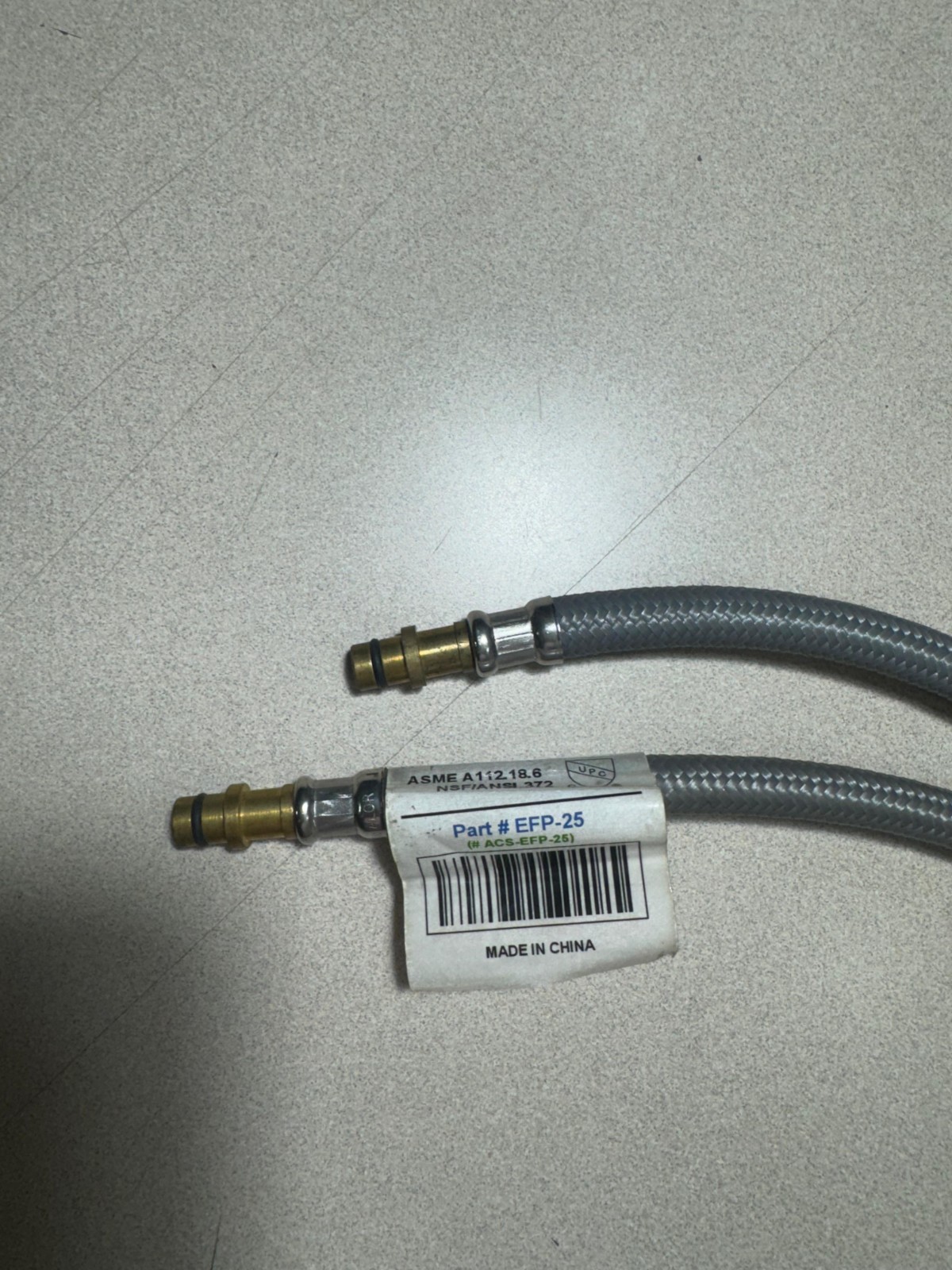 24″ Braided Flexible Supply Hose EFP-25 M10x1 X BARB, Set of 2