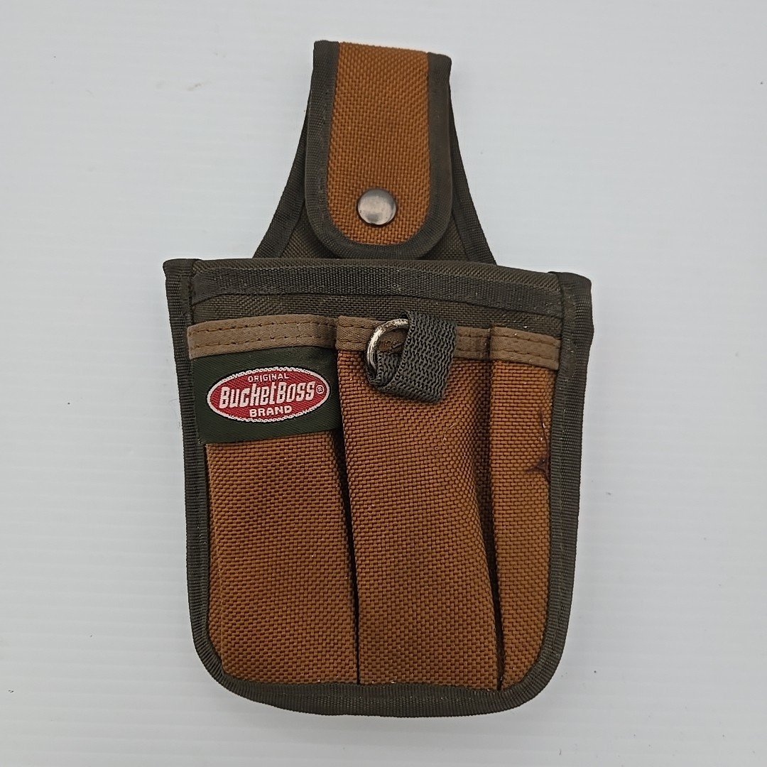 Bucket Boss Flap Fit 5 Pockets Belt Loop Key Chain Hook Brown/Green Pouch