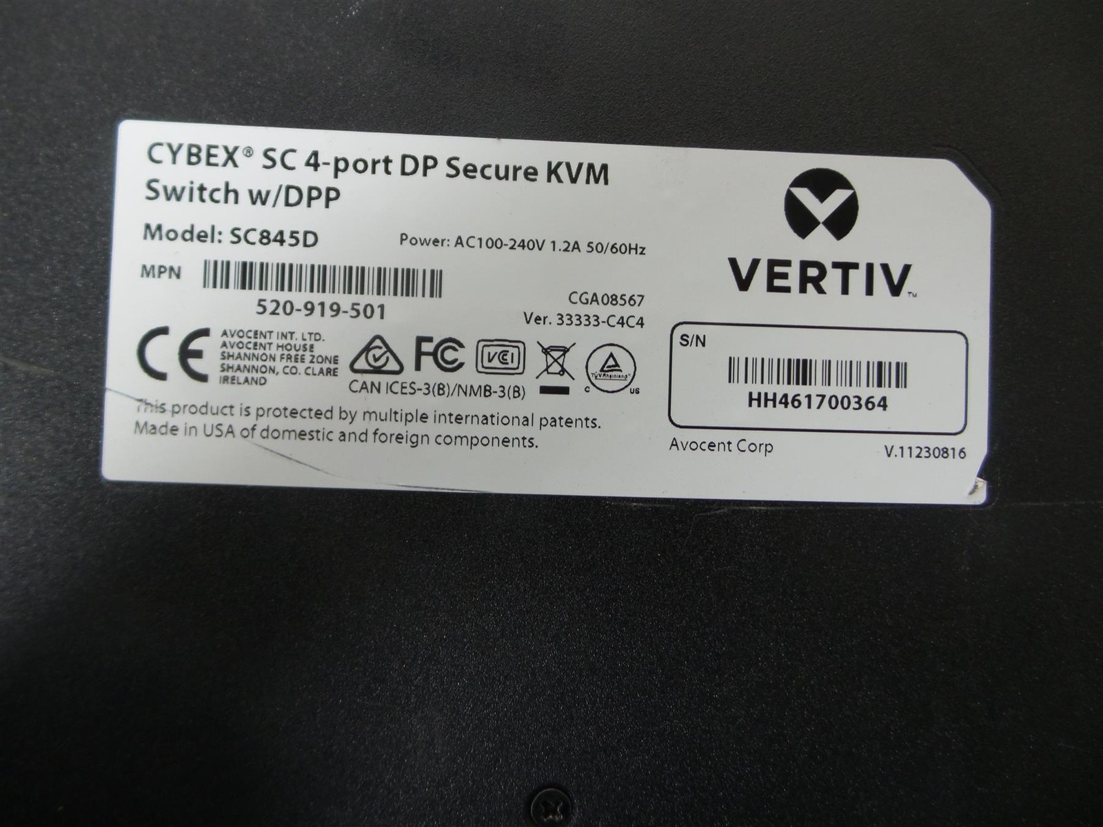 Vertiv Cybex SC845D Secure KVM 4-Port DisplayPort – Free Shipping