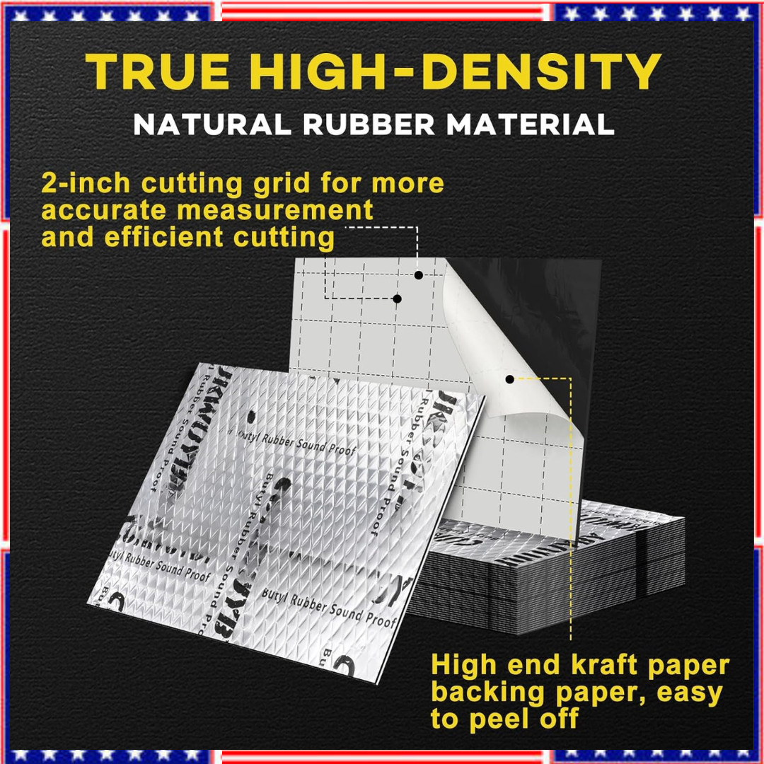 50 mil 50 sqft Car Sound Deadening Mat, Butyl Automotive Sound Deadener, Noise..