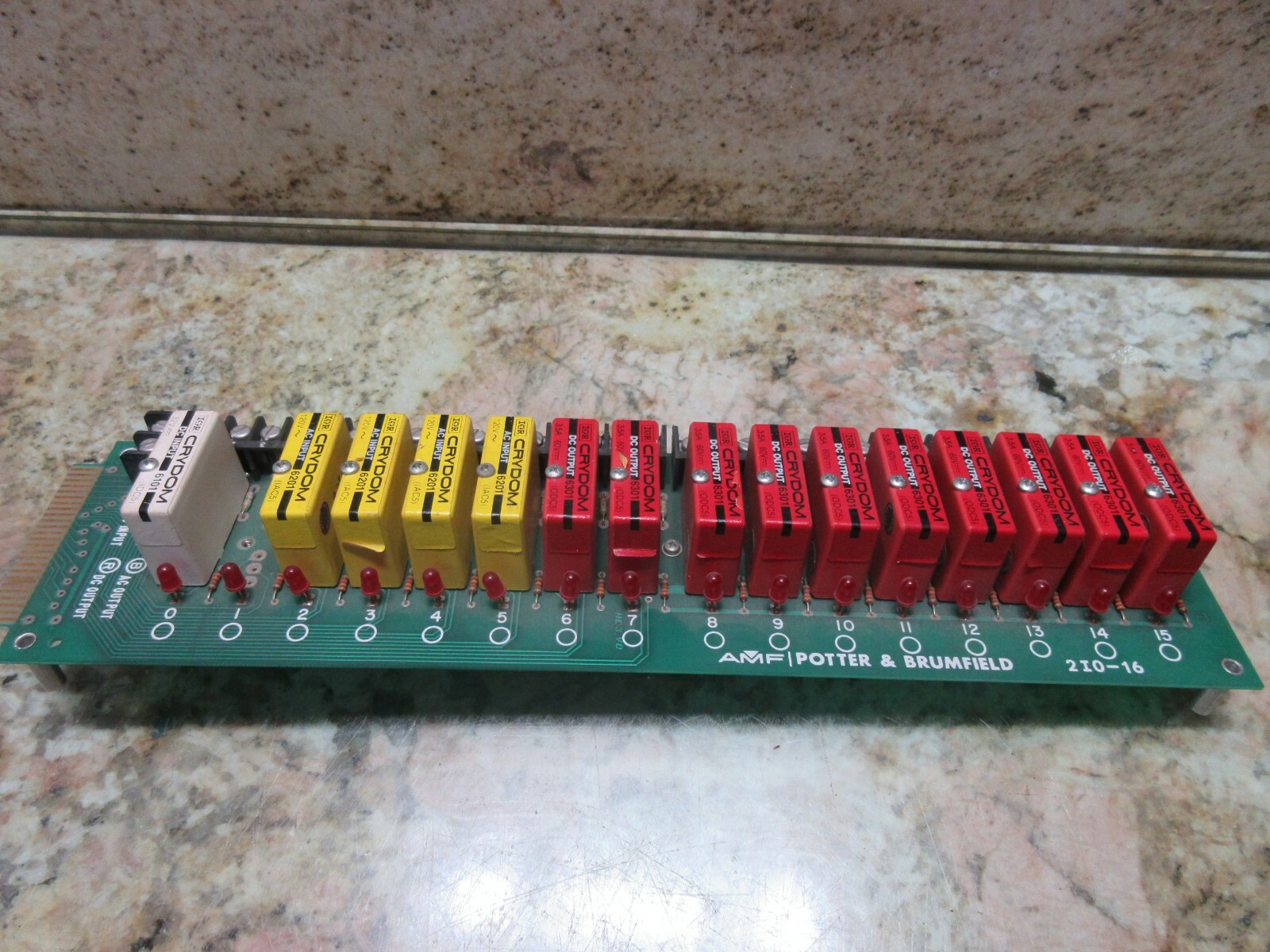 AMF POTTER & BRUMFIELD CIRCUIT BOARD 2I0-16 CRYDOM 6201 2I0-16 2IO-16