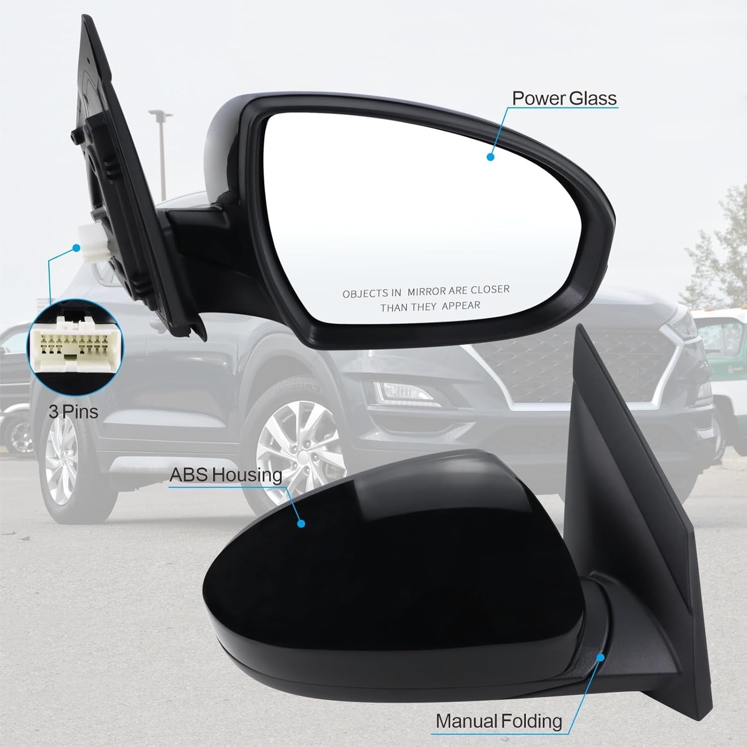 Right Passenger Side Mirror Compatible With 2019 2020 2021 Hyundai Tucson Wit…