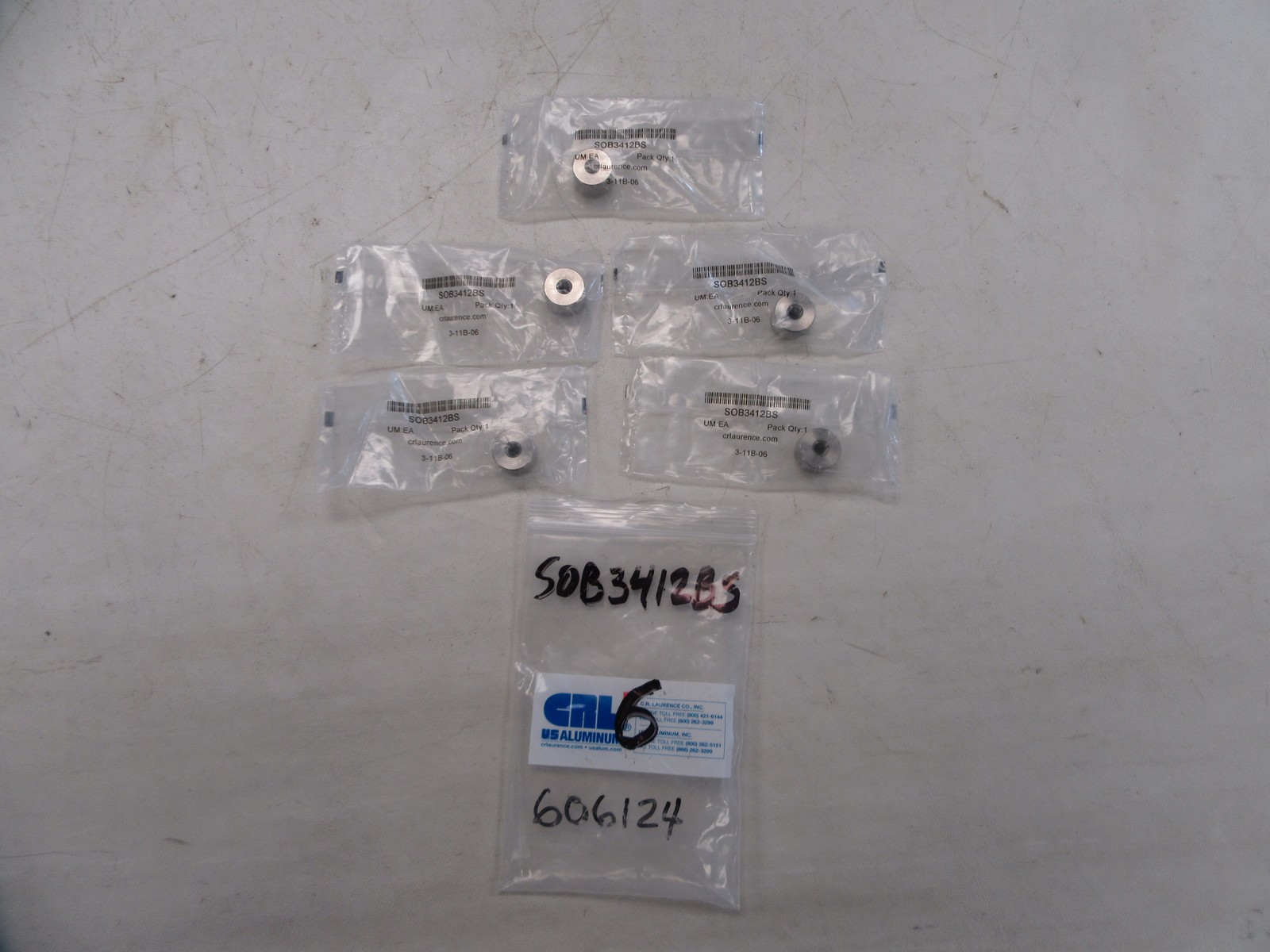 CR LAURENCE STAINLESS STEEL STAND OFF BASE (SET OF 5) 3/4″ OD X 1/2″ SOB3412BS