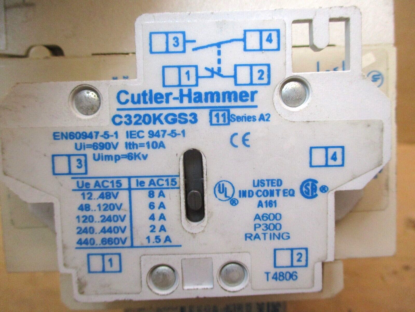 Cutler-Hammer CN15DN3 Starter Relay C320KGS1 C320KGS3 C320KGT15 C320TS1 46386WVS