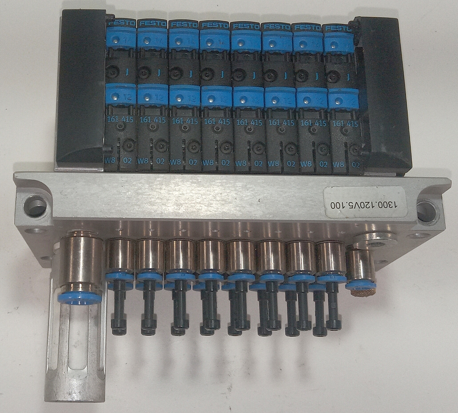 1 USED FESTO CPV10 8 SLOT MANIFOLD & VALVE ASSEMBLY ***MAKE OFFER***