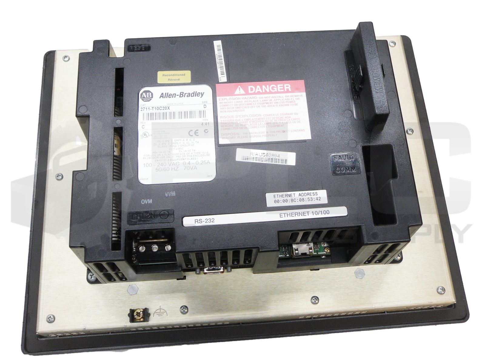 ALLEN BRADLEY 2711-T10C20X /D PANELVIEW 1000 OPERATOR INTERFACE 10.5″ FRN 4.41