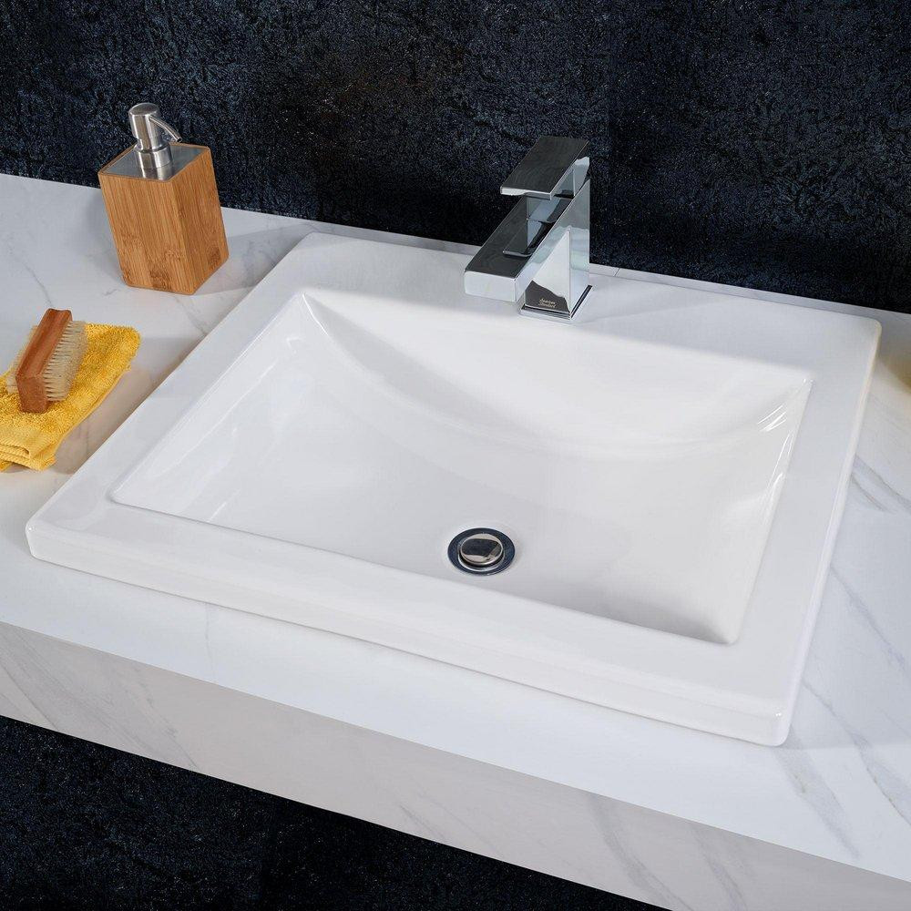 American Standard Studio Drop-in Bathroom Sink 21.25 x 17.75 in. White