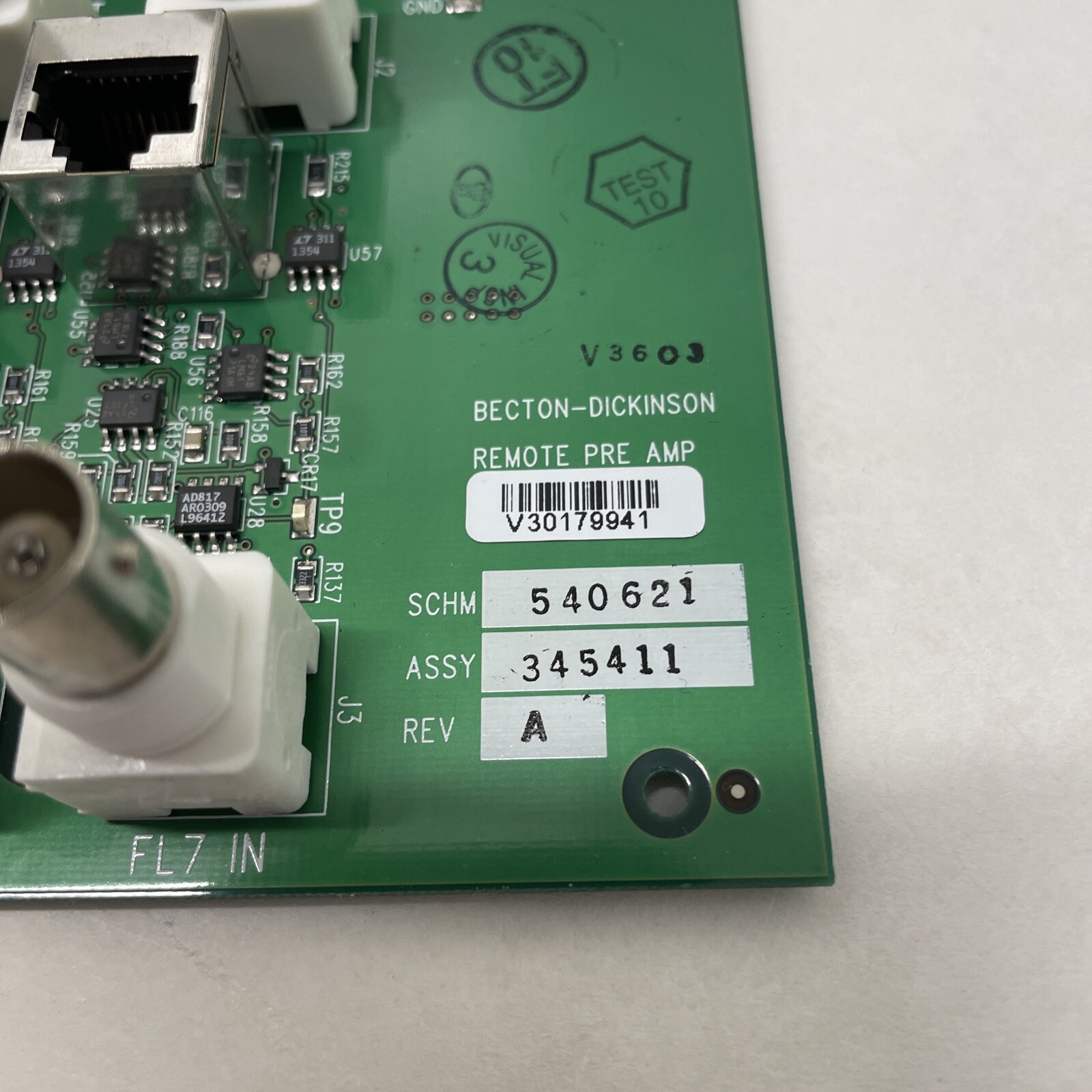 Becton Dickinson BD Remote Pre Amp Module 345411 540621 Rev A