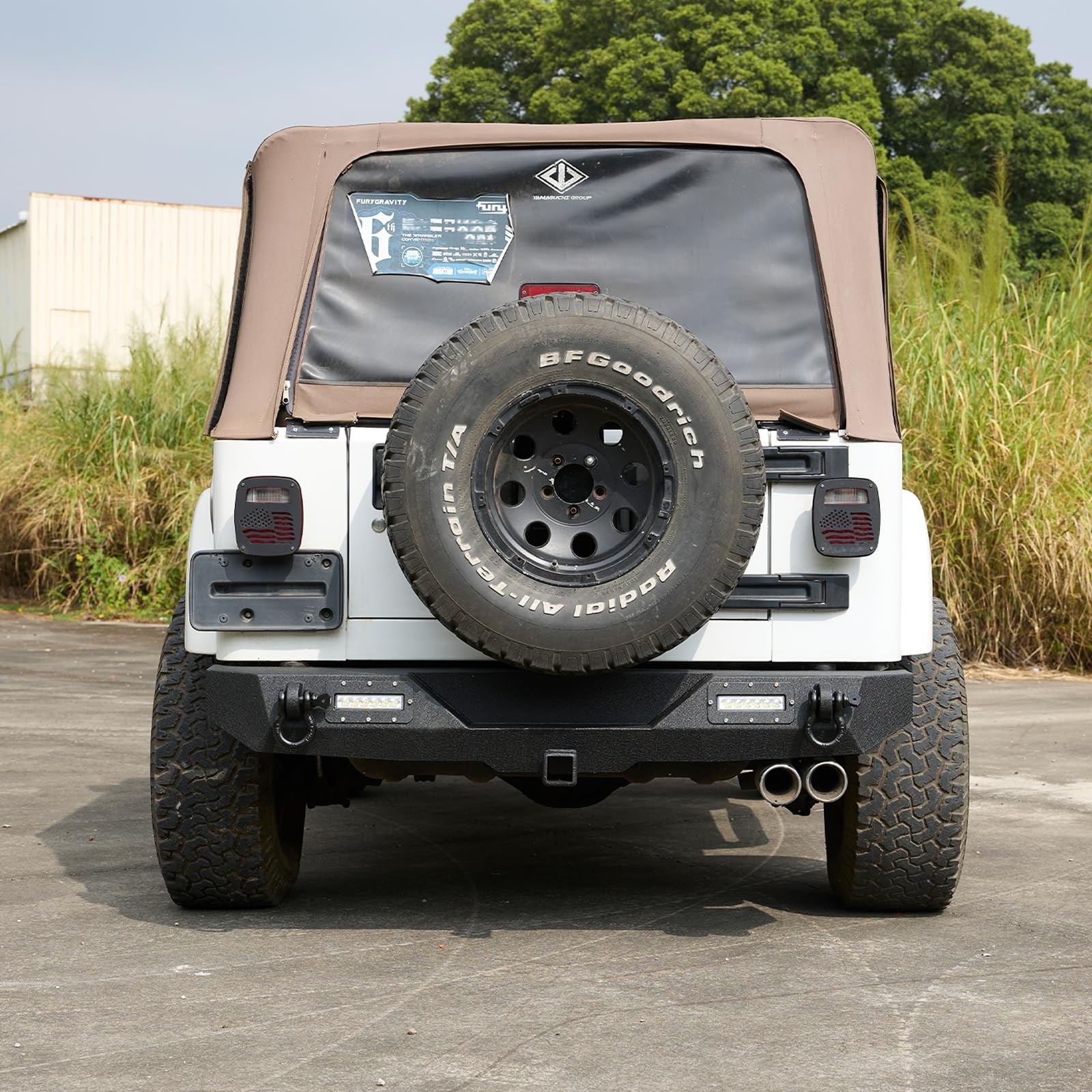 Garvee Rear Bumper Compatible with Wrangler TJ 1997-2006 (2/4 Doors), Full Wi…