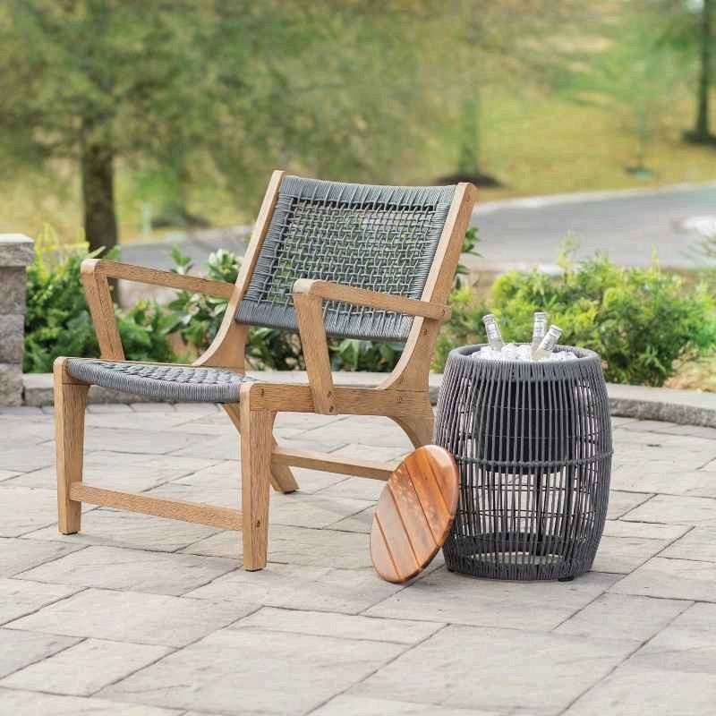 Seville Acacia Wood Side Table Solid Wood Rustic Accent End Table Natural Finish